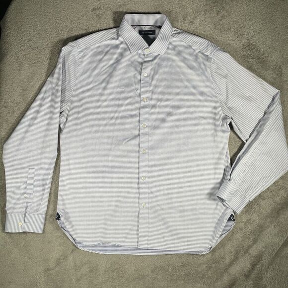 7Diamonds Shirt Mens XL Sky Blue‎ Performance Stretch Dress Button Up Geometric - Picture 1 of 14